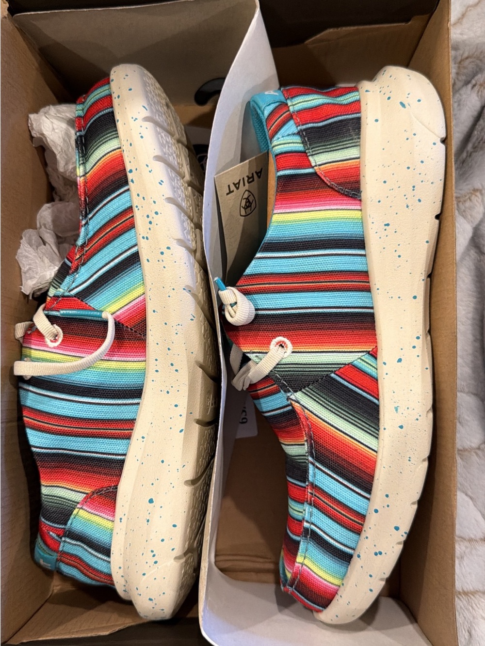 Ariat Womens Multicolor Hilo Striped Shoes Size 7.5